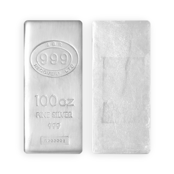 Lingot d’argent 100 onces JBR Recovery – Argent fin 999,9 ‰, Certificat d’authenticité inclus