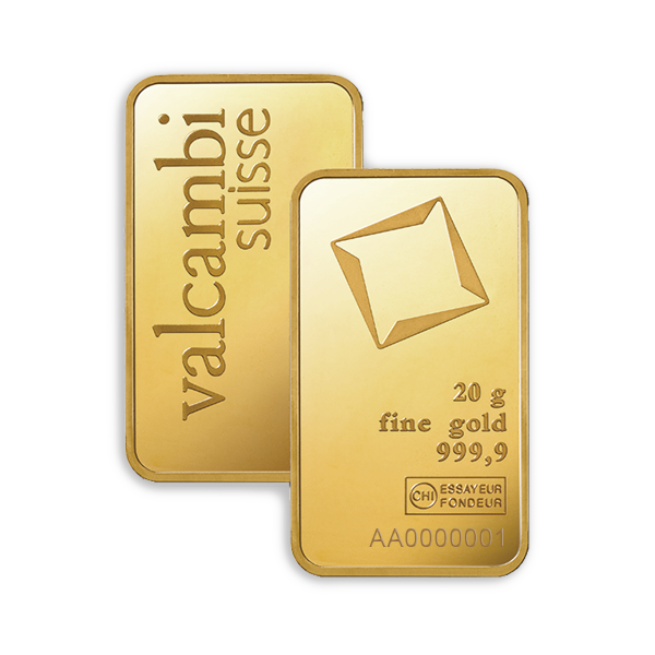 Lingot d’or Valcambi 20 g – Pureté 999,9 ‰, blister Certicard – Image 4