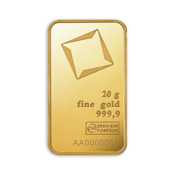 Lingot d’or Valcambi 20 g – Pureté 999,9 ‰, blister Certicard – Image 5