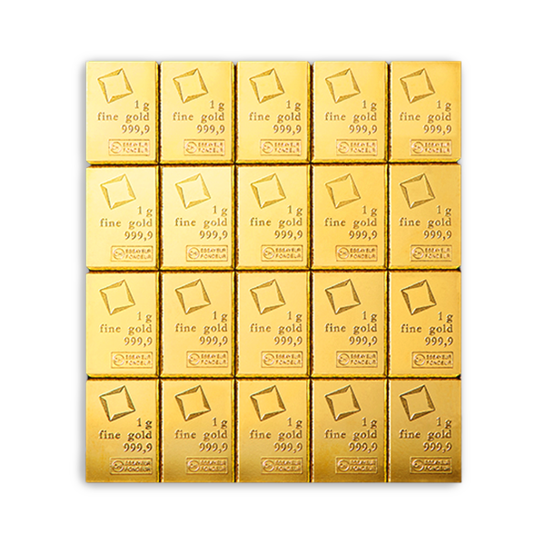 Barrette CombiBar 50×1 g Valcambi – Or fin 999,9 ‰, blister certifié – Image 3