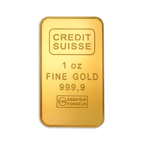 Lingot d’or 1 Once Crédit Suisse – 999,9/1000, certificat inclus