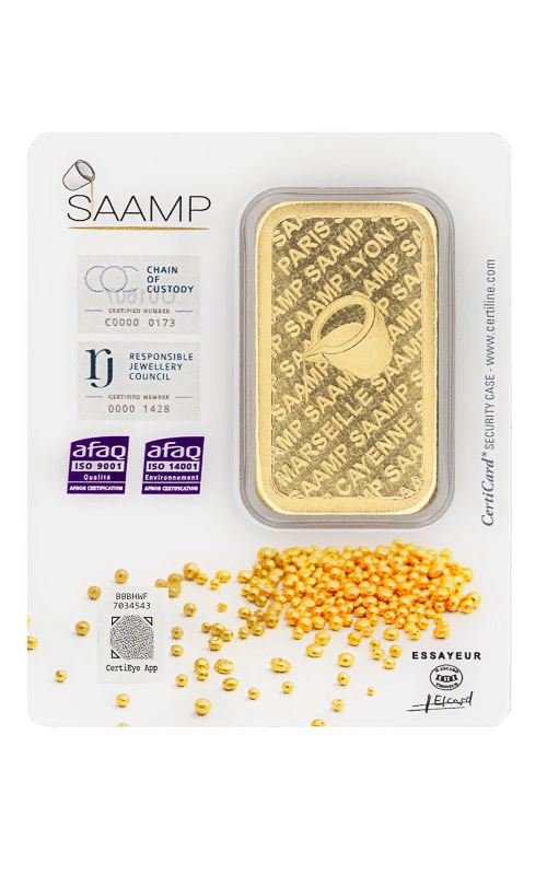 Lingotin d'Or 100g SAAMP – Or Pur 999‰ – Certifié RJC-COC – Origine France Garantie – Image 5