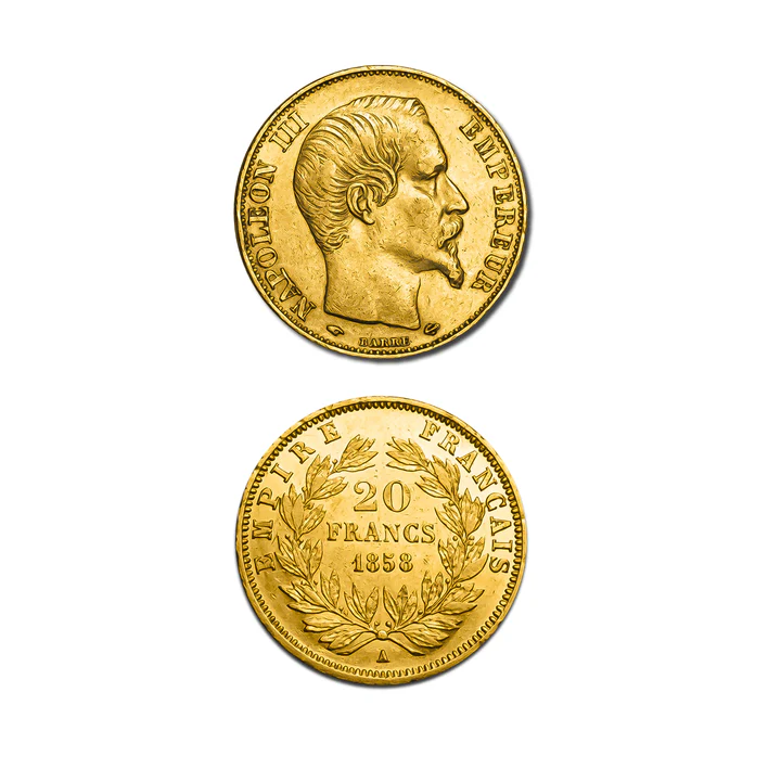 Pièce 20 Francs Napoléon – Or 900‰, Poids 6,45 g, Certificat d’authenticité inclus